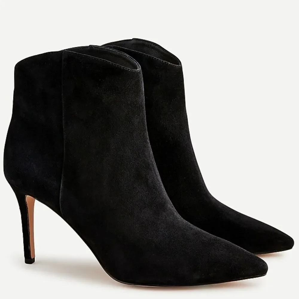 J. Crew Suede Pointed Toe High Heel Ankle Boots Size 8